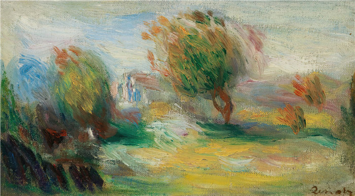 皮埃尔·奥古斯特·雷诺阿（Pierre-Auguste Renoir）作品 –Paysage（佩萨奇） (1917)