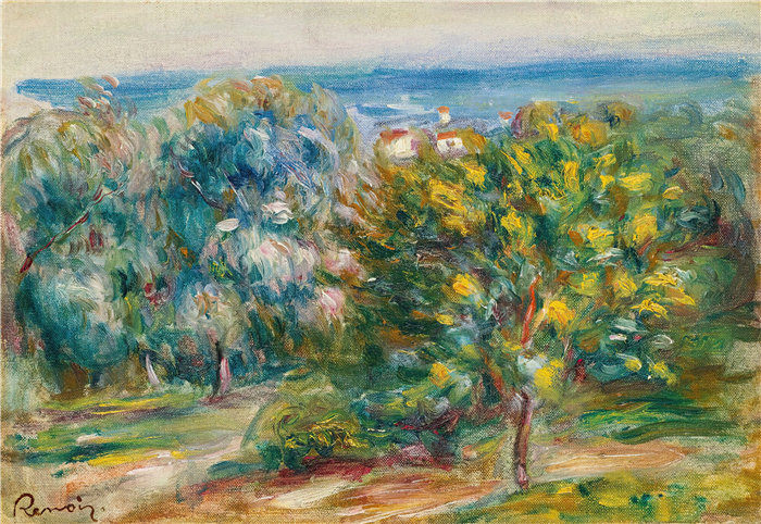 皮埃尔·奥古斯特·雷诺阿（Pierre-Auguste Renoir）–Ésquisse De Paysage Du Midi《南方风景区》 (1910)