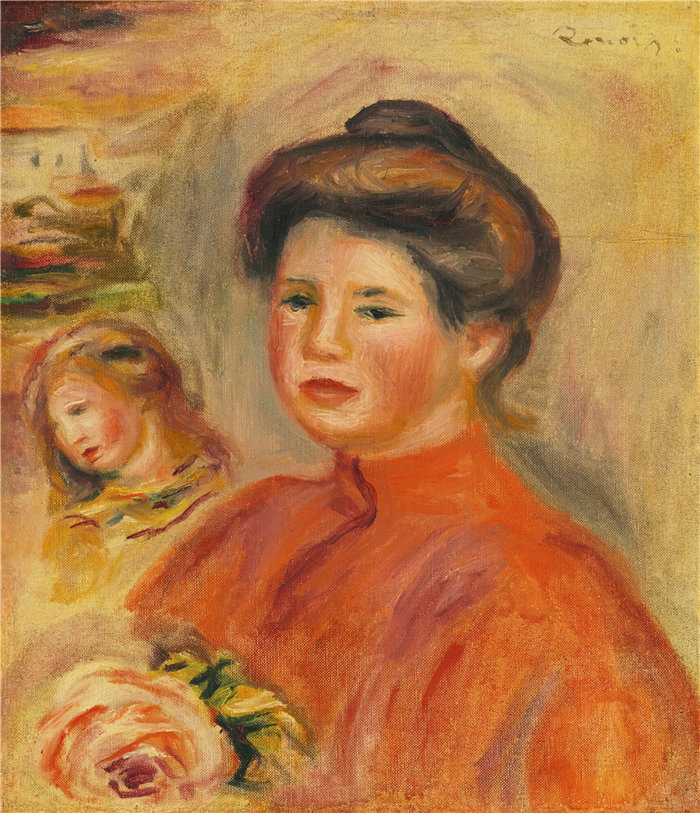 皮埃尔·奥古斯特·雷诺阿(Pierre-Auguste Renoir)作品 –Têtes De Femme (女人的头) (1907)