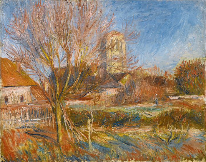 皮埃尔·奥古斯特·雷诺阿（Pierre-Auguste Renoir）作品 –L'église À Essoyes（埃索耶的教堂）（约 1890 年代）