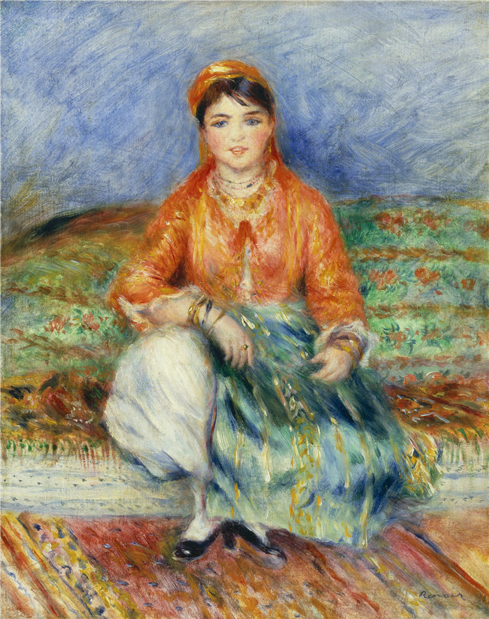 皮埃尔·奥古斯特·雷诺阿（Pierre-Auguste Renoir）作品 –阿尔及利亚女孩