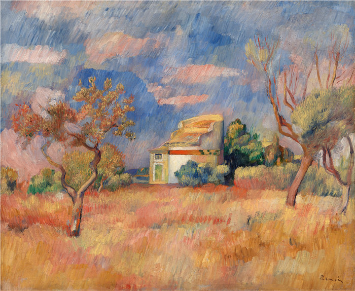 皮埃尔·奥古斯特·雷诺阿（Pierre-Auguste Renoir）作品 –贝尔维尤鸽舍 (Pigeonnier de Bellevue)（约 1888–1889 年）