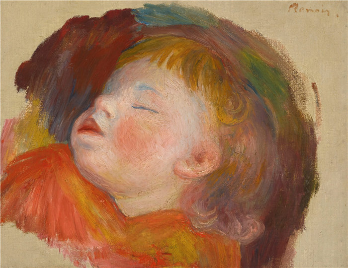 皮埃尔·奥古斯特·雷诺阿（Pierre-Auguste Renoir）–Enfant Endormi《睡着的孩子》（约 1895 年）