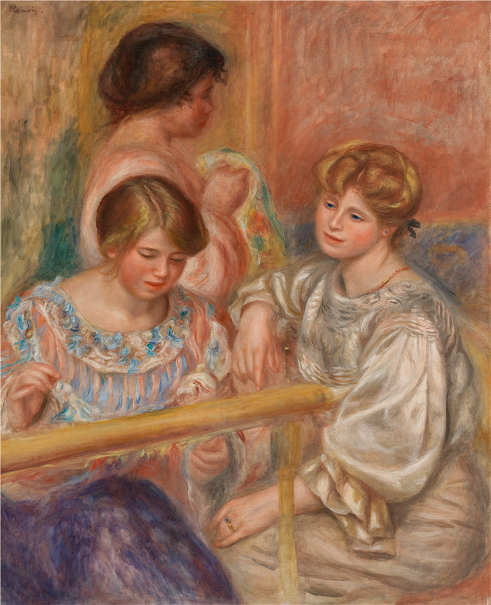 皮埃尔·奥古斯特·雷诺阿(Pierre-Auguste Renoir)作品 –刺绣者(Les Brodeuses)(约 1902 年)