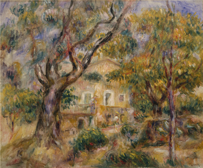 皮埃尔·奥古斯特·雷诺阿（Pierre-Auguste Renoir）作品 –Les Collettes 的农场，Cagnes（1908-14）