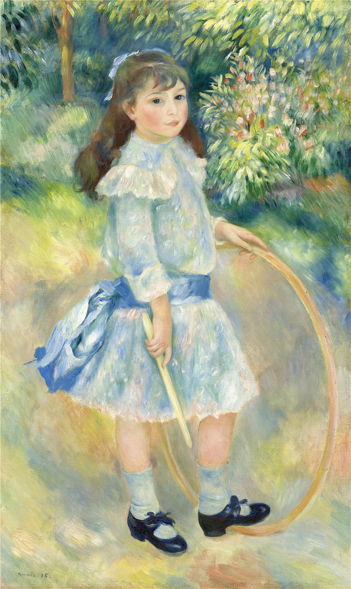 皮埃尔·奥古斯特·雷诺阿(Pierre-Auguste Renoir)作品 –带箍的女孩 (1885)