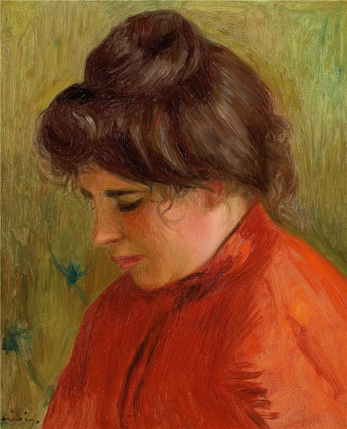 皮埃尔·奥古斯特·雷诺阿（Pierre-Auguste Renoir）作品 –Gabrielle en Rouge（加布里埃恩鲁日） (1903)