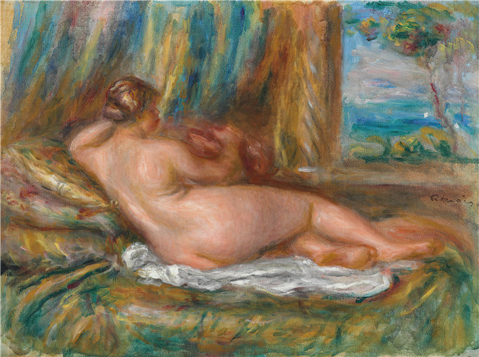 皮埃尔·奥古斯特·雷诺阿（Pierre-Auguste Renoir）作品 –Nu couché (Odalisque couchée)（人体涂层） (1914)