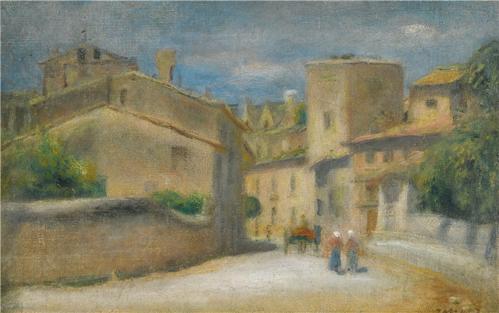 皮埃尔·奥古斯特·雷诺阿(Pierre-Auguste Renoir)作品 –Rue A Villeneuve-Les-Avigno(阿维尼翁维伦纽夫街)n (1905)