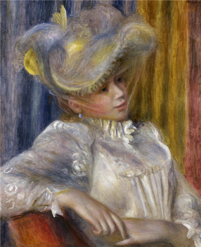 皮埃尔·奥古斯特·雷诺阿（Pierre-Auguste Renoir）作品 –戴帽子的女人