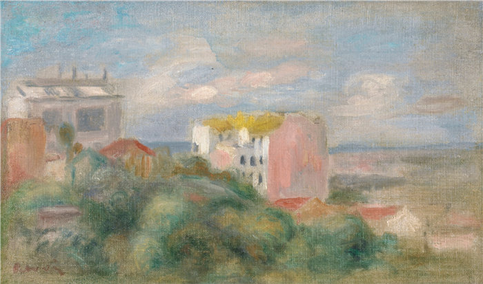 皮埃尔·奥古斯特·雷诺阿（Pierre-Auguste Renoir）作品 –Paysage De Montmartre（蒙马特酒店）