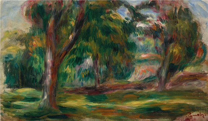 皮埃尔·奥古斯特·雷诺阿(Pierre-Auguste Renoir)作品 –Pre et arbres(树 ) (1893)