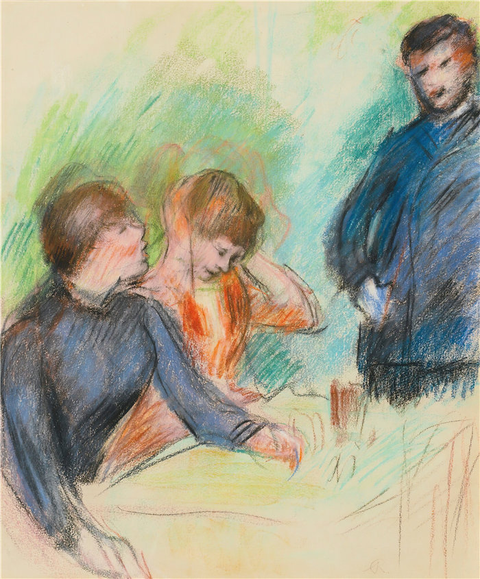 皮埃尔·奥古斯特·雷诺阿（Pierre-Auguste Renoir）作品 –La Conversation（洛杉矶谈话）（约 1876 年）