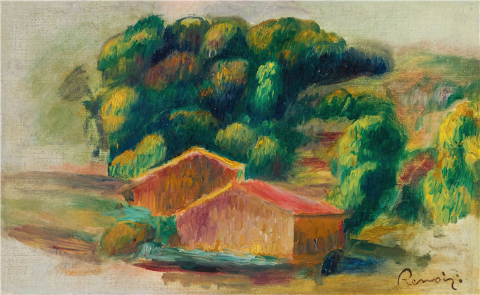 皮埃尔·奥古斯特·雷诺阿(Pierre-Auguste Renoir)作品 –Paysage, Maisons