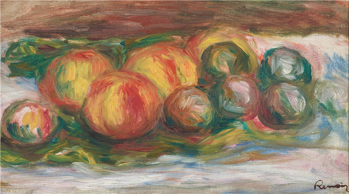 皮埃尔·奥古斯特·雷诺阿(Pierre-Auguste Renoir)作品 –Pêches et prune(桃李) (1919)