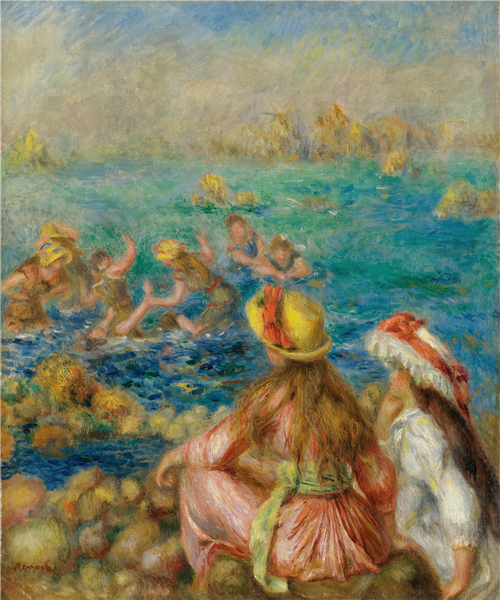 皮埃尔·奥古斯特·雷诺阿（Pierre-Auguste Renoir）–Baigneuses(洗澡的人）（约 1892 年）