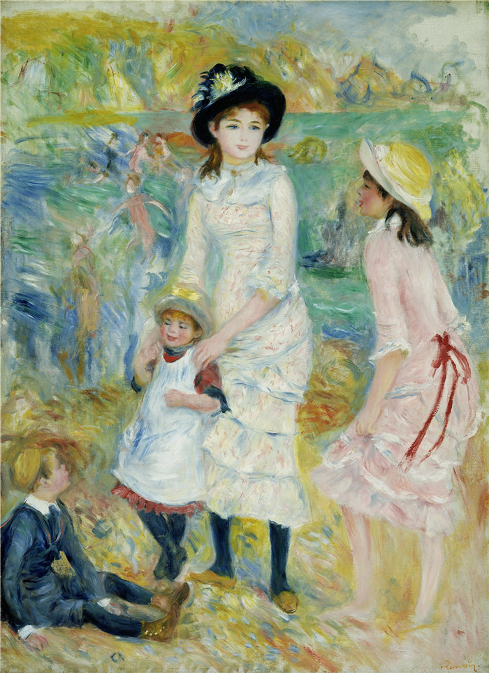 皮埃尔·奥古斯特·雷诺阿（Pierre-Auguste Renoir）作品 –海边的孩子，根西岛