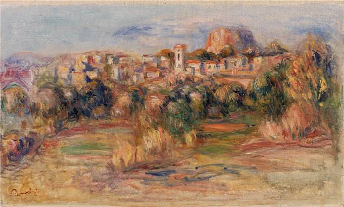 皮埃尔·奥古斯特·雷诺阿（Pierre-Auguste Renoir）作品 –风景，拉高德（Paysage, La Gaude）（约 1910 年）