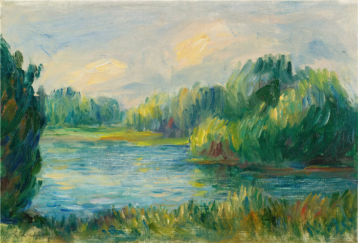 皮埃尔·奥古斯特·雷诺阿(Pierre-Auguste Renoir)作品 –河岸边