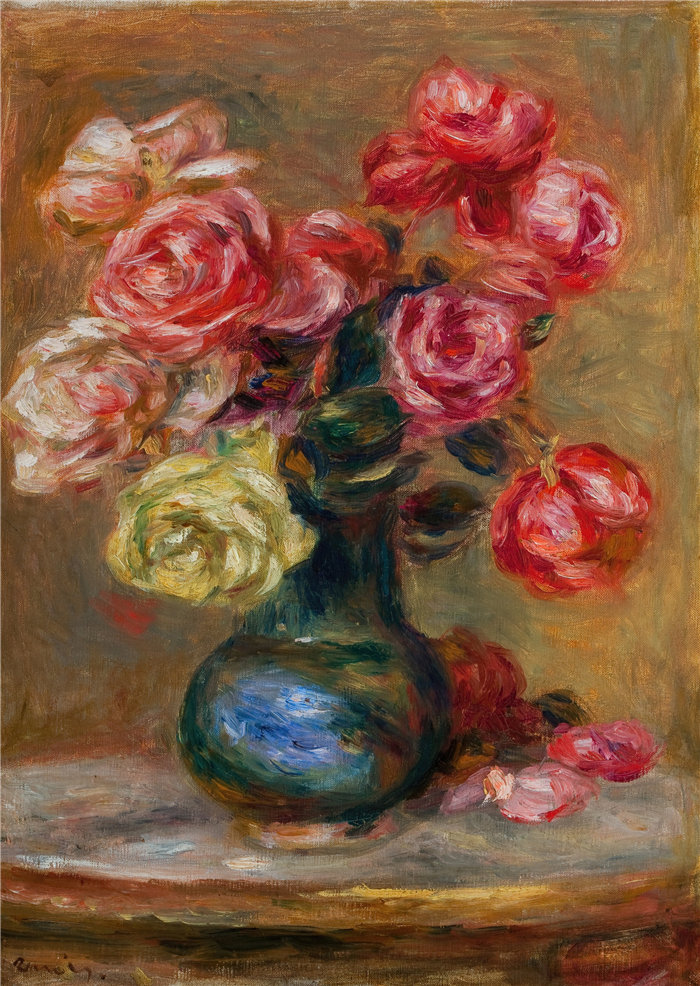 皮埃尔·奥古斯特·雷诺阿(Pierre-Auguste Renoir)作品 –乐花束 (1910)