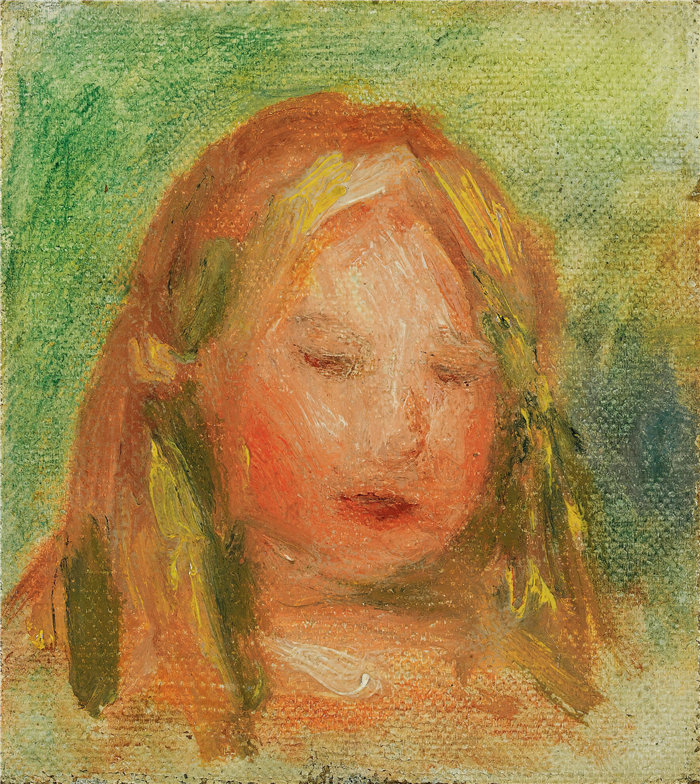 皮埃尔·奥古斯特·雷诺阿(Pierre-Auguste Renoir)作品 –练习曲; Tête D'enfant (可可)