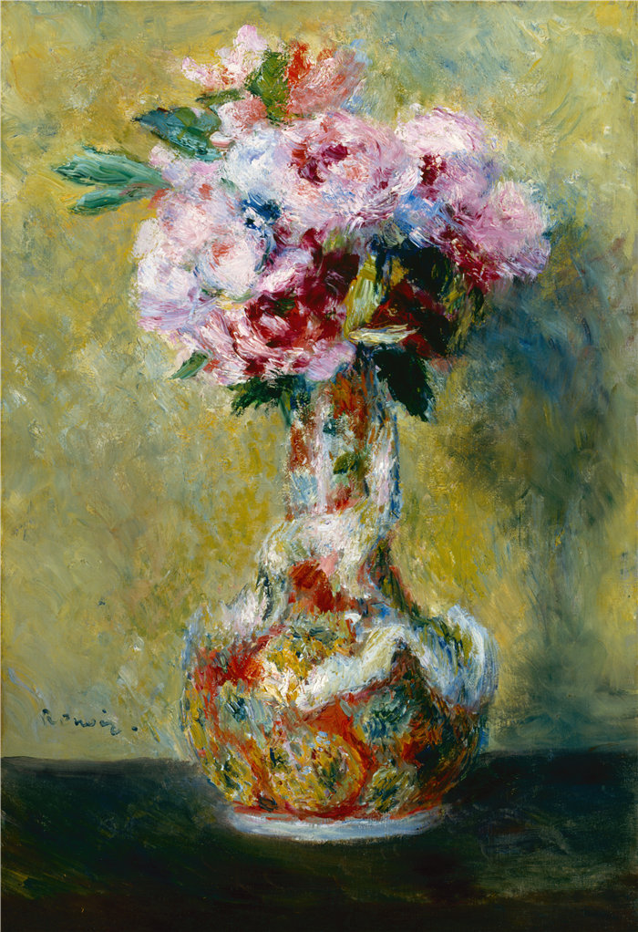 皮埃尔·奥古斯特·雷诺阿(Pierre-Auguste Renoir)作品 –花瓶中的花束 (1878)