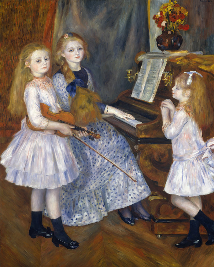 皮埃尔·奥古斯特·雷诺阿(Pierre-Auguste Renoir)作品 –卡图勒·门德斯的女儿们 (1888)