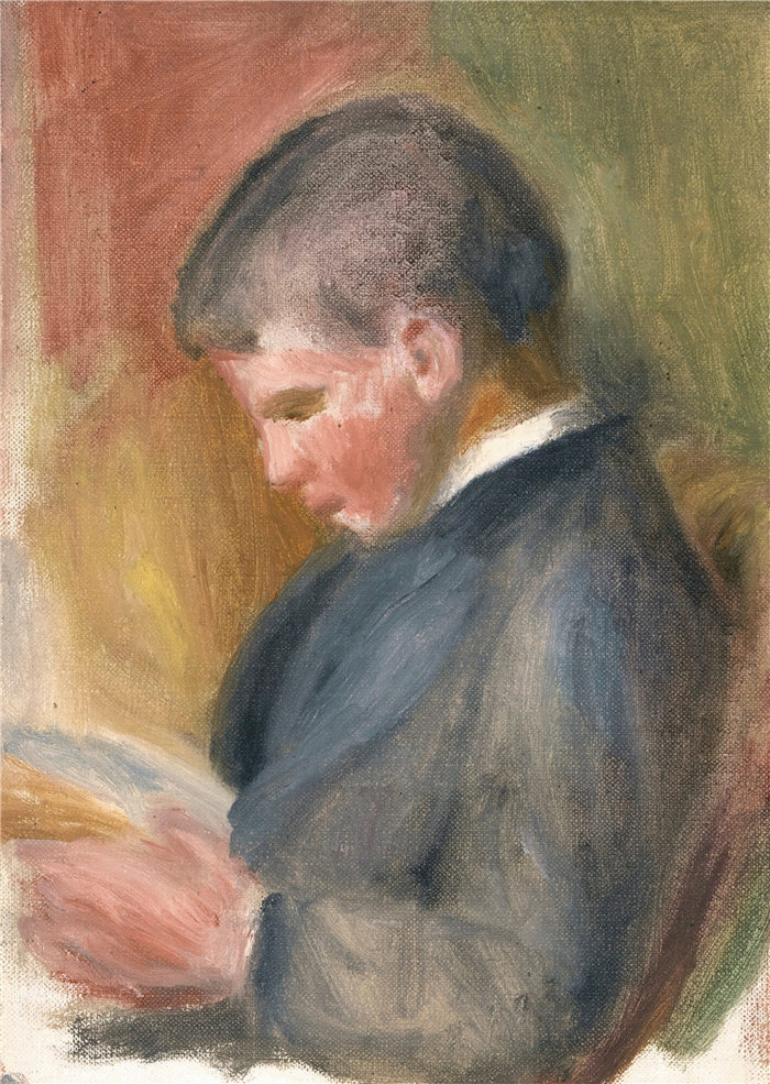 皮埃尔·奥古斯特·雷诺阿(Pierre-Auguste Renoir)作品 –皮埃尔·雷诺阿 lisant(约 1898 年)