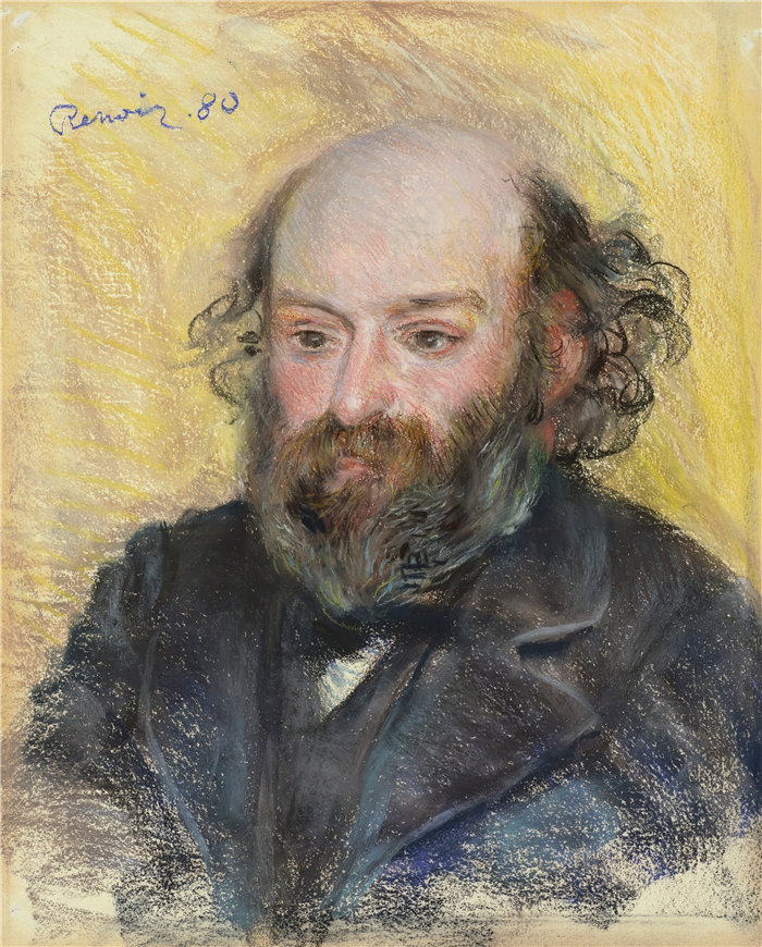 皮埃尔·奥古斯特·雷诺阿(Pierre-Auguste Renoir)作品 –塞尚肖像 (1880)