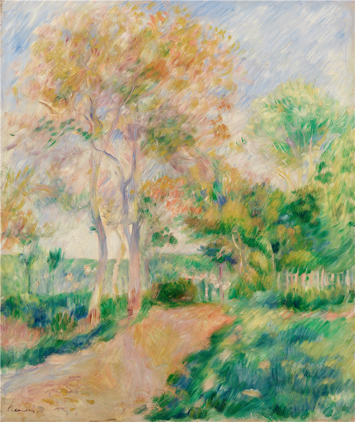 皮埃尔·奥古斯特·雷诺阿(Pierre-Auguste Renoir)作品 –秋季景观(Paysage d'automne)(约 1884 年)