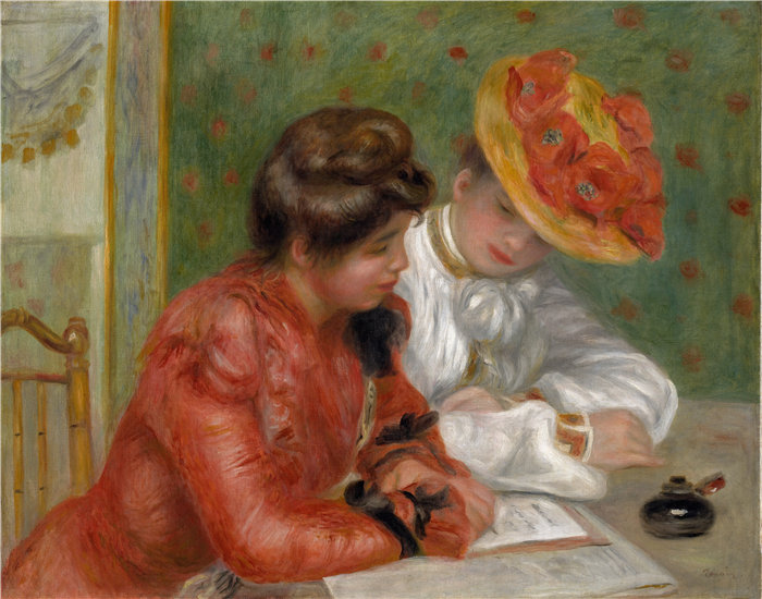 皮埃尔·奥古斯特·雷诺阿(Pierre-Auguste Renoir)作品 –这封信(约 1895–1900 年)