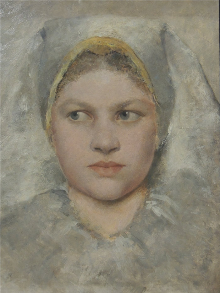 古斯塔夫·克里姆特（Gustav Klimt 奥地利画家）-女孩冯哈娜的头部研究