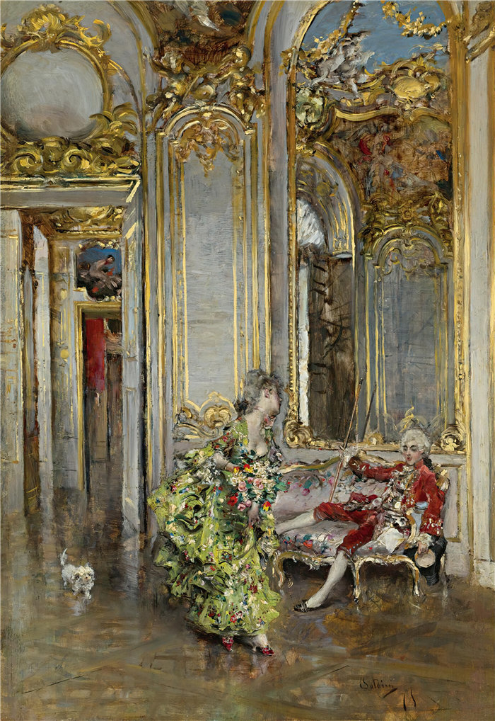 乔瓦尼·博尔迪尼 (Giovanni Boldini，意大利画家)--侯爵的朋友 (1875)