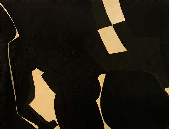 雅各布·魏德曼（Jakob Weidemann，挪威画家）作品-Svart og gul komposisjon (1957)