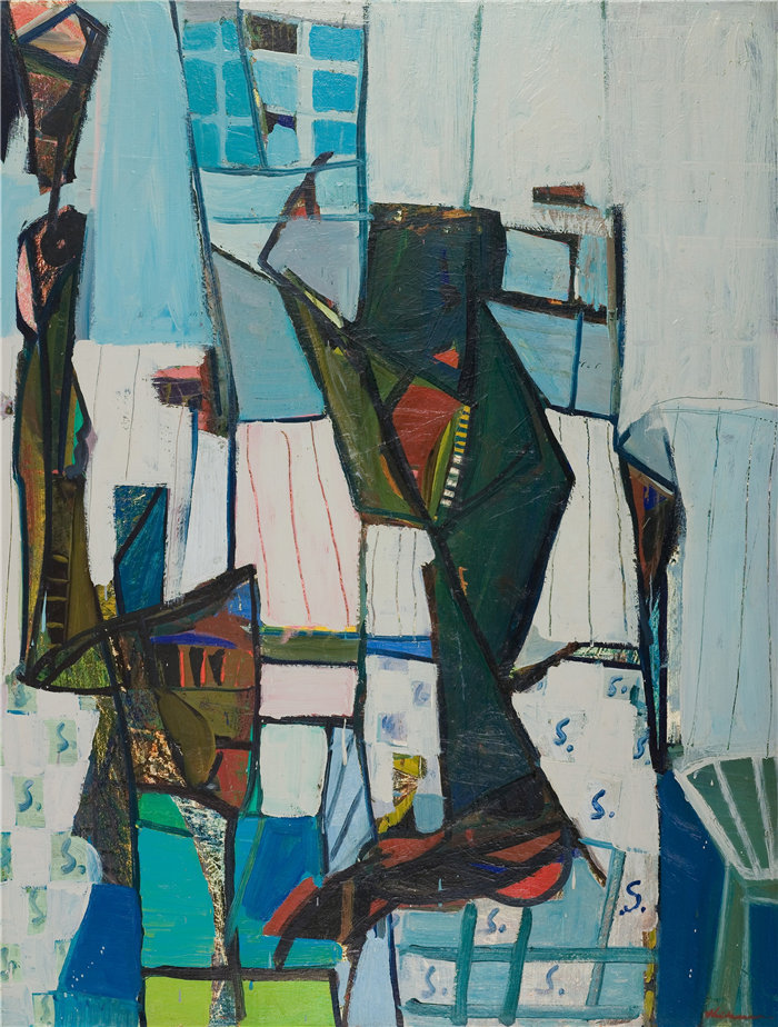 雅各布·魏德曼(Jakob Weidemann,挪威画家)作品-2 i badet (1947)