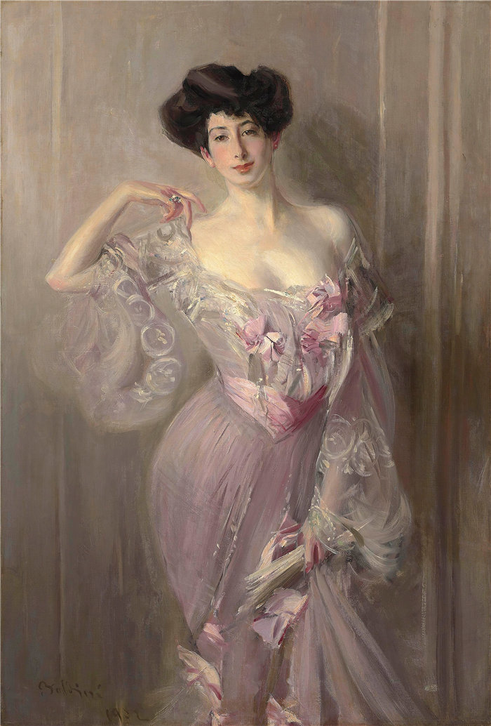 乔瓦尼·博尔迪尼 (Giovanni Boldini,意大利画家)--埃娜·韦特海默 (Ena Wertheimer) 的肖像 (1902)