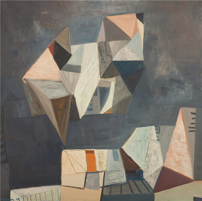 雅各布·魏德曼（Jakob Weidemann，挪威画家）作品-Steinskulpturen (1949)