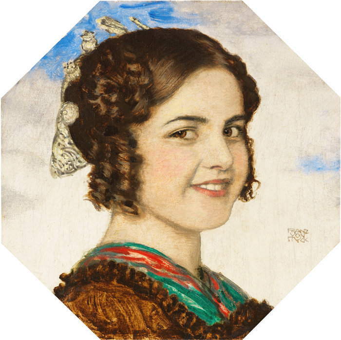 弗朗茨·冯·斯塔克 (Franz von Stuck) --女儿玛丽的画像(约 1912 年)