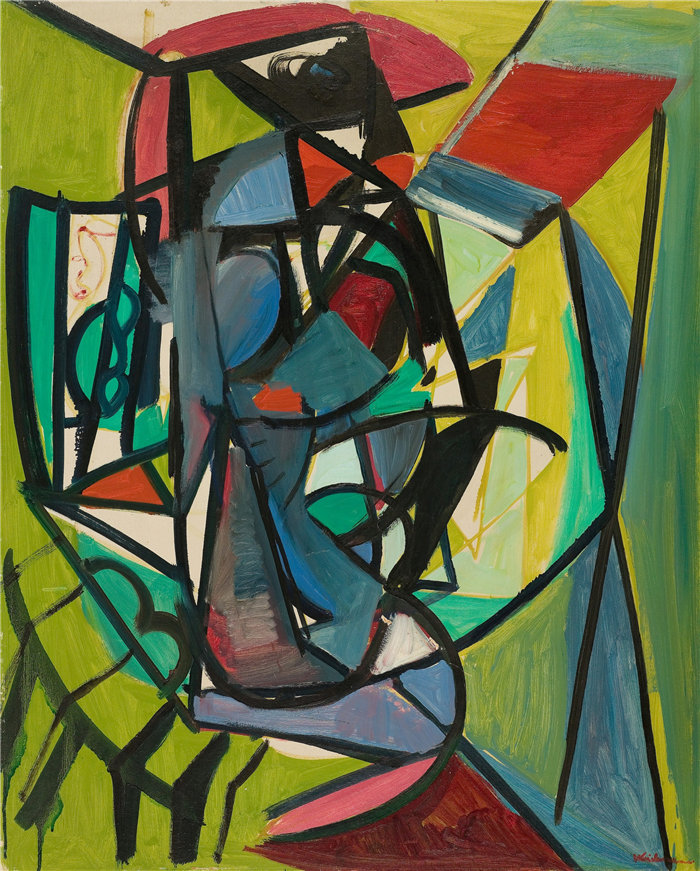 雅各布·魏德曼（Jakob Weidemann，挪威画家）作品-Komposisjon I (1948)