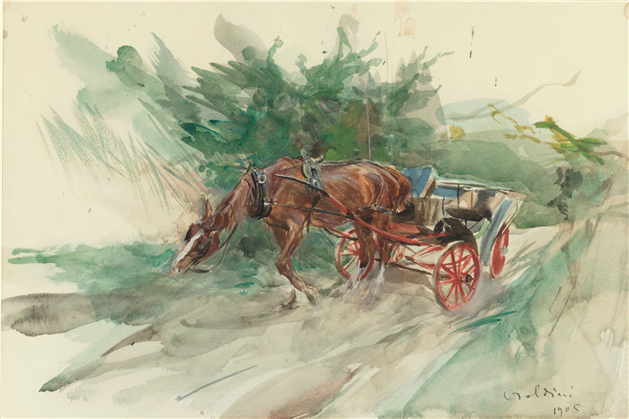 乔瓦尼·博尔迪尼 (Giovanni Boldini，意大利画家)--马车 (1905)