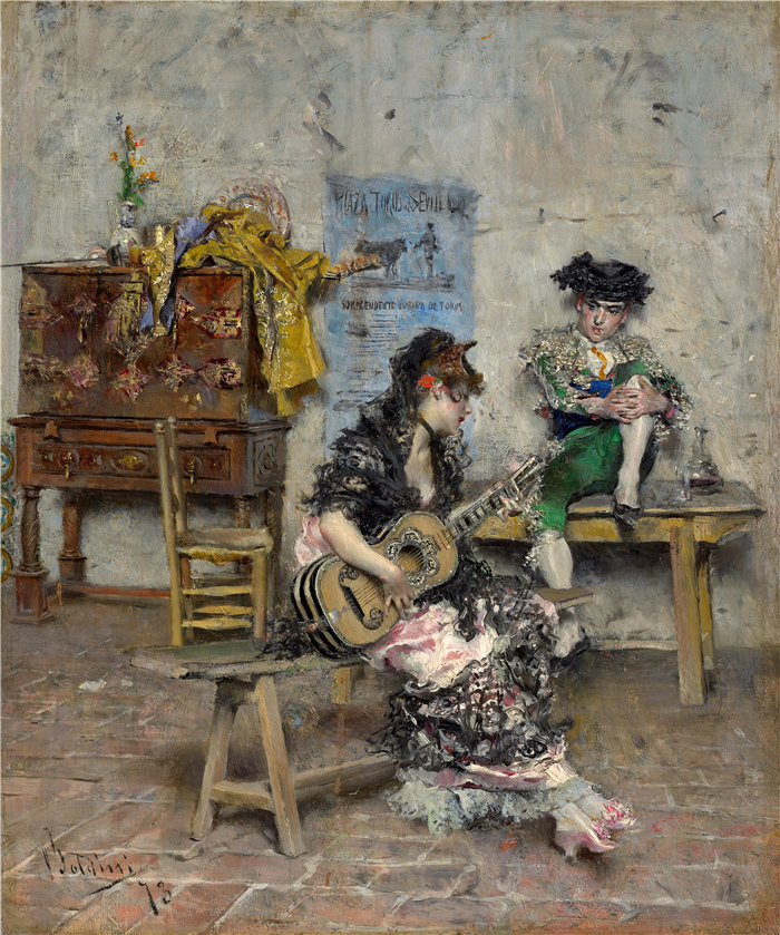乔瓦尼·博尔迪尼 (Giovanni Boldini，意大利画家)--吉他手 (1872)