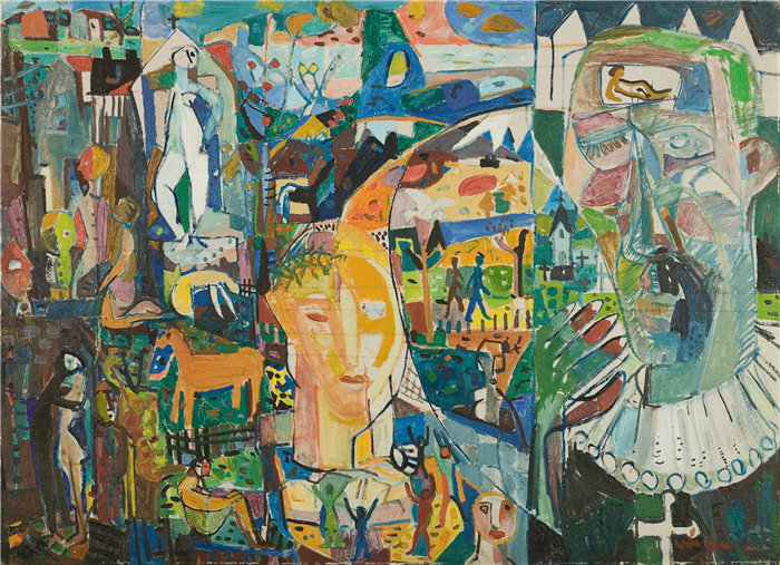 雅各布·魏德曼（Jakob Weidemann，挪威画家）作品-Tempes kjølige dal (1945-46)