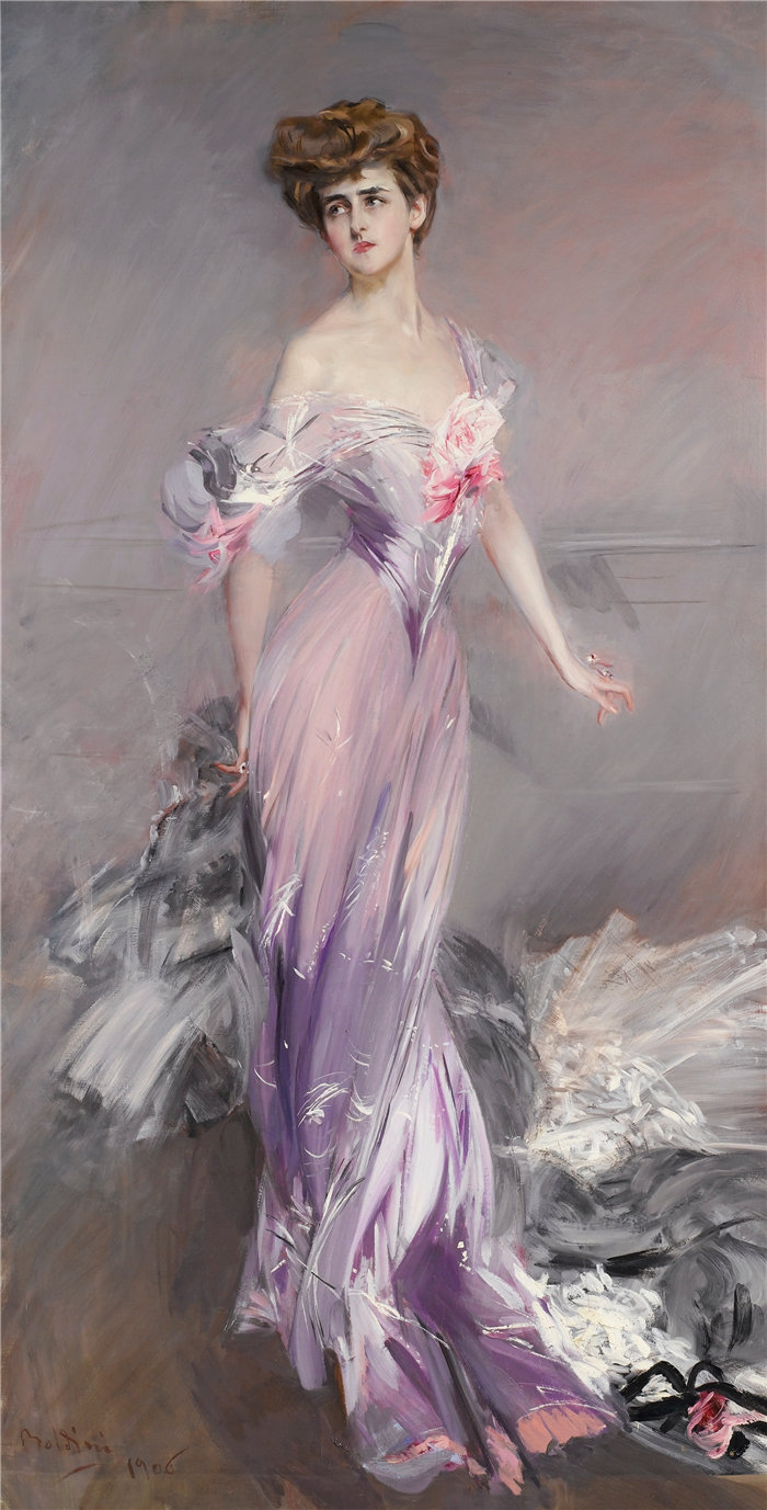 乔瓦尼·博尔迪尼 (Giovanni Boldini，意大利画家)--霍华德-约翰斯顿夫人的肖像 (1906)
