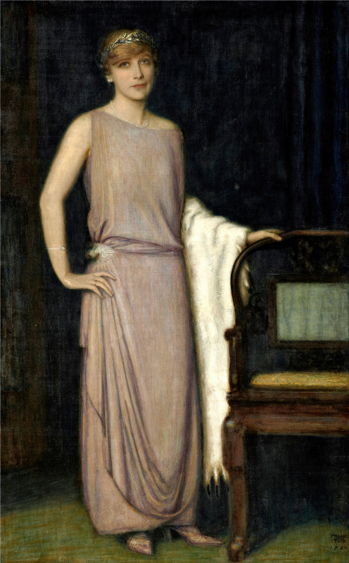 弗朗茨·冯·斯塔克 (Franz von Stuck) -- 玛丽安·梅克勒 (Marianne Mechler) 的肖像 (1924)
