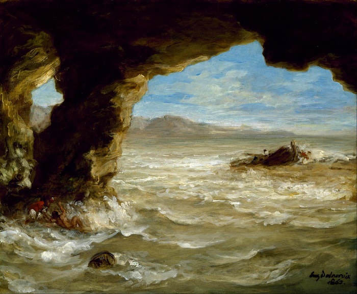 欧仁·德拉克鲁瓦（Eugene Delacroix）-海岸上的沉船