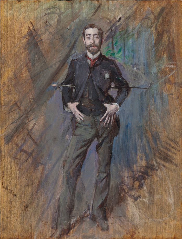 乔瓦尼·博尔迪尼 (Giovanni Boldini,意大利画家)--约翰·辛格·萨金特的肖像(1890 年)