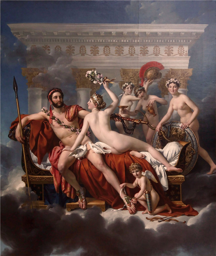 雅克·路易·大卫(Jacques-Louis David,法国画家)作品--火星被金星解除武装 (1824)