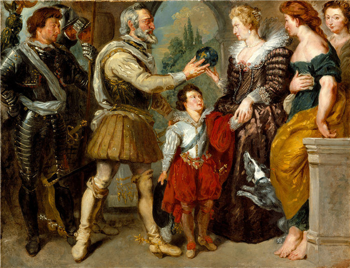 欧仁·德拉克鲁瓦（Eugene Delacroix，法国画家）作品 - 亨利四世授予玛丽·德·美第奇摄政权 (1834)