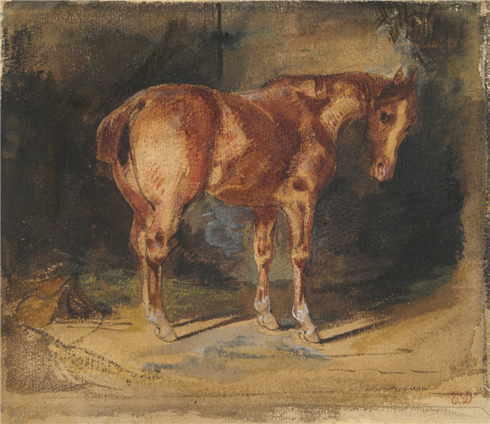 欧仁·德拉克鲁瓦（Eugene Delacroix，法国画家）作品 - 马的研究