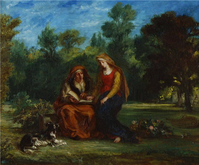 欧仁·德拉克鲁瓦(Eugene Delacroix,法国画家)作品 - 处女的教育